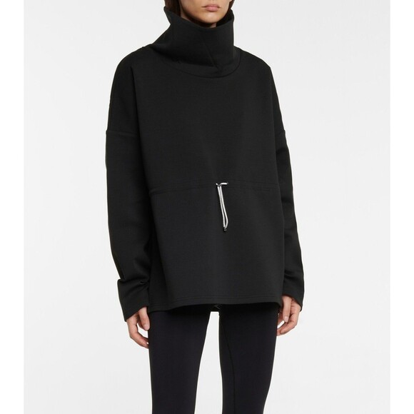 Varley Sweatshirt Womens Small Black Barton Sweat Double Face Stretch Soft Cinch - Picture 1 of 8